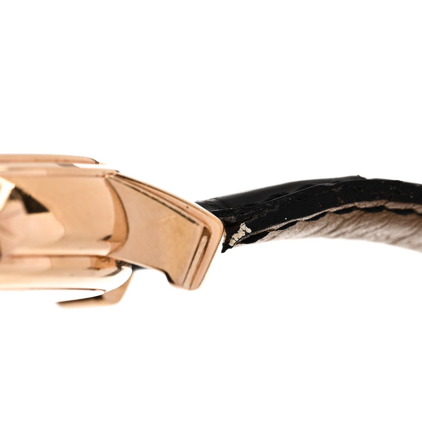 18K Rose Gold Alligator 39mm Malte Dual Time Automatic Watch White 42005