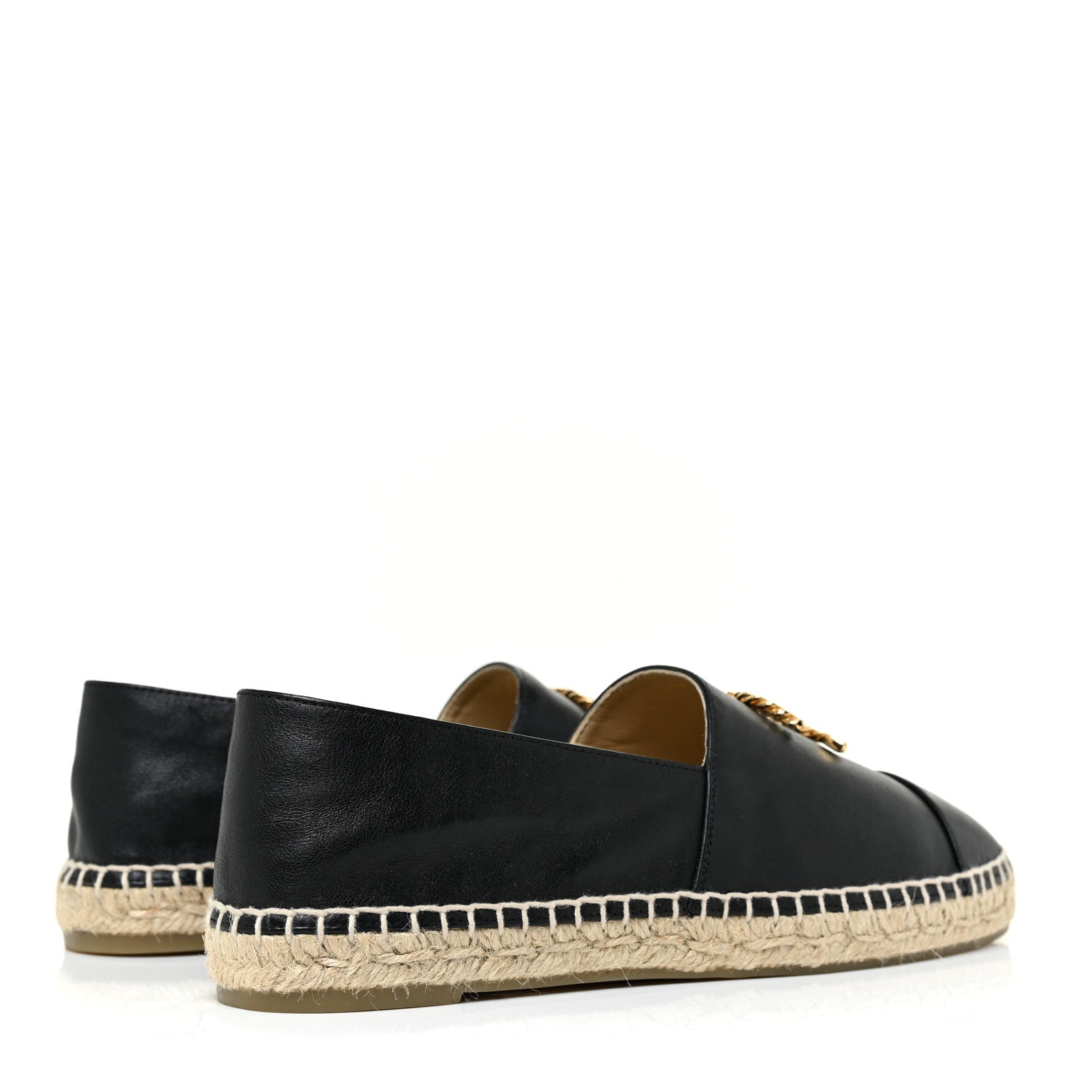 Chanel Calfskin Chain CC Espadrilles 40 Black 4 of 9