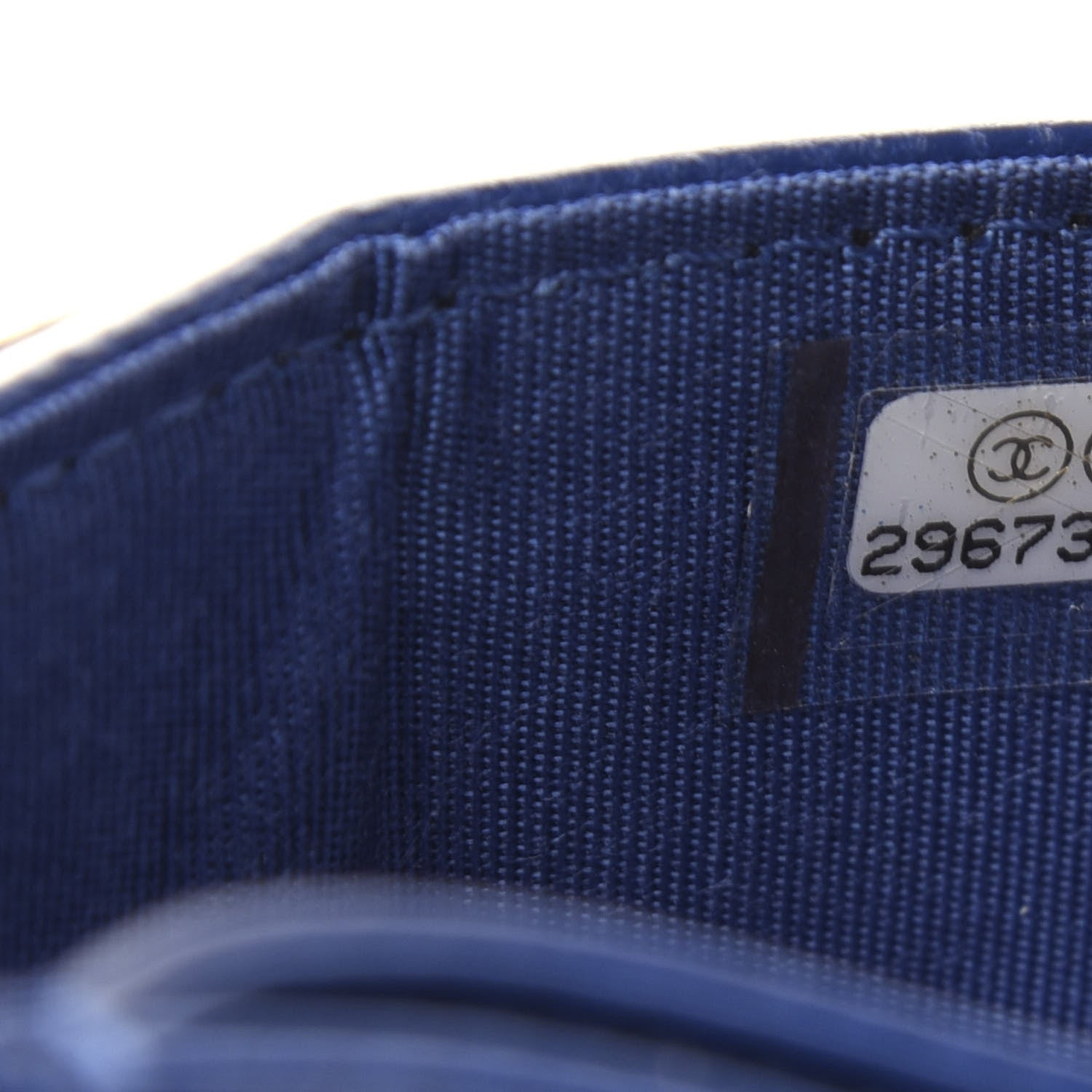 Chanel Caviar Quilted Chevron Boy Card Holder Blue 8 of 9