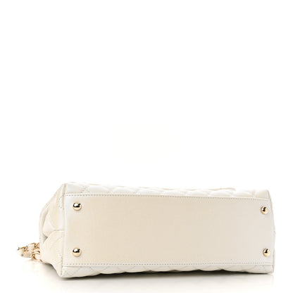 Chanel Iridescent Caviar Quilted Small Coco Handle Flap White 3 of 10