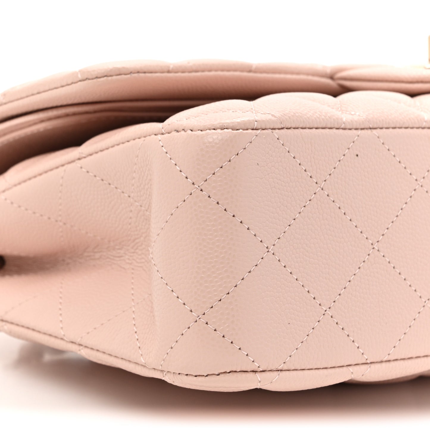 Caviar Quilted Medium Double Flap Light Pink