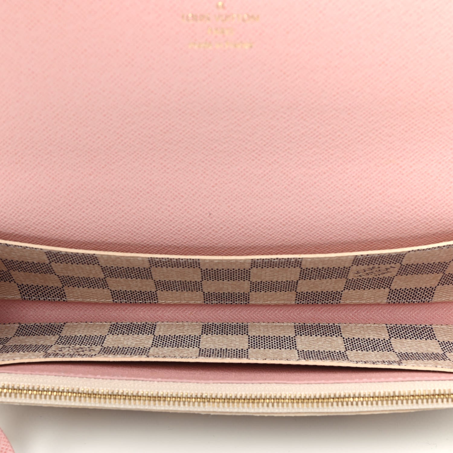 Louis Vuitton Damier Azur Emilie Wallet Rose Ballerine 3 of 3