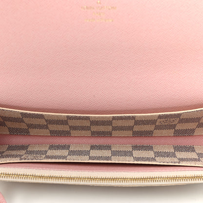 Louis Vuitton Damier Azur Emilie Wallet Rose Ballerine 3 of 3