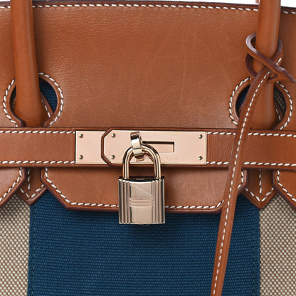 Hermes Toile Natural Barenia Flag Birkin 35 Fauve 17 of 17