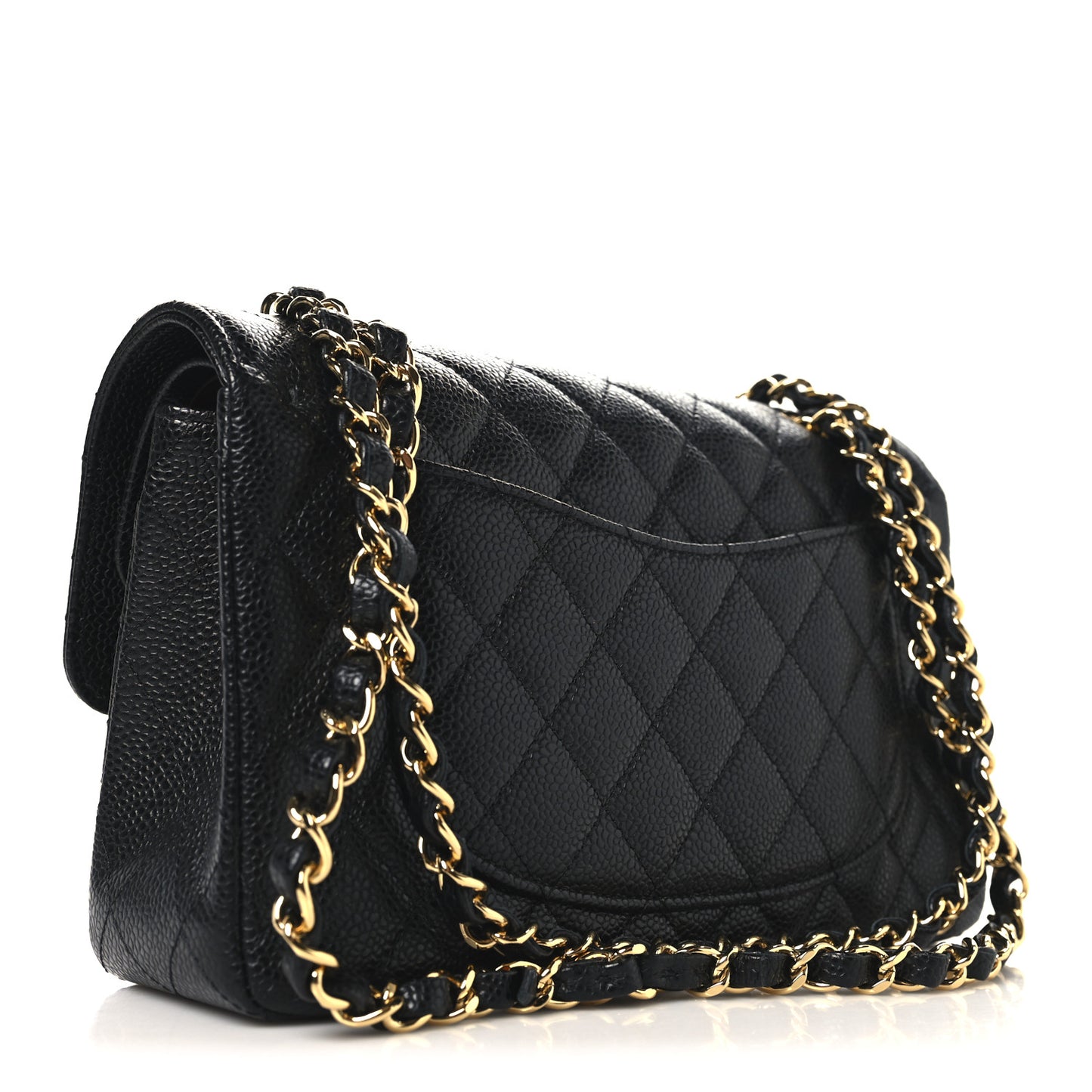 Caviar Quilted Small Double Flap Black