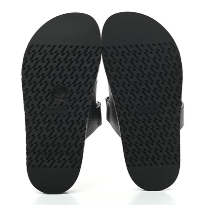 Hermes Calfskin Womens Chypre Sandals 37 Black 5 of 7