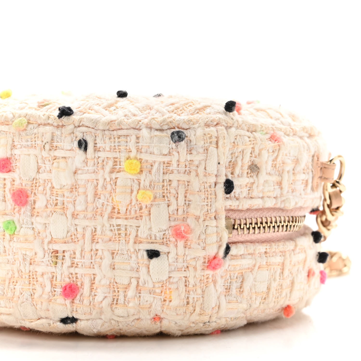 Chanel Tweed Quilted Round Clutch With Chain Multicolor 10 of 10
