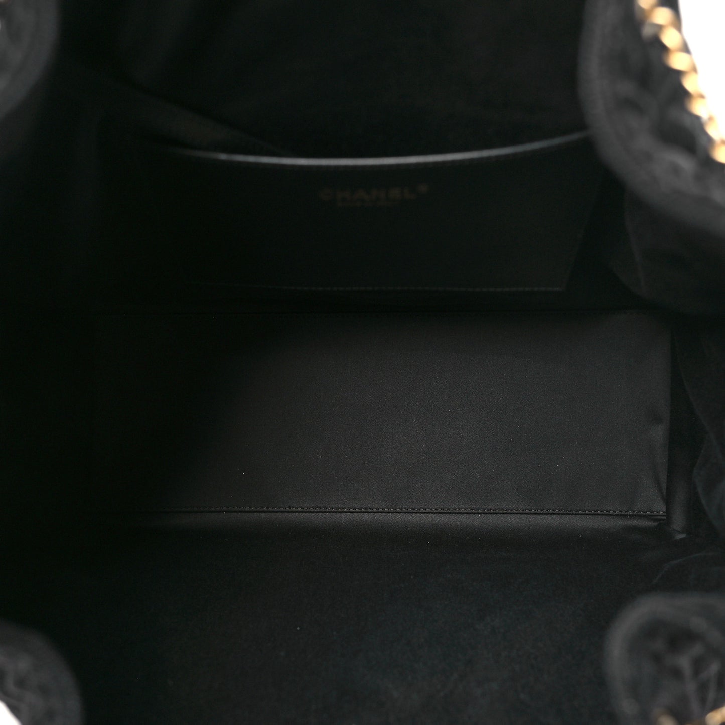 Washed Denim Quilted Large Chanel 25 Handbag Black