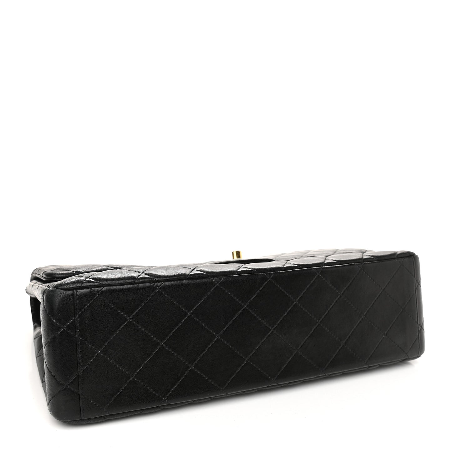 Lambskin Quilted Maxi Single Flap Black