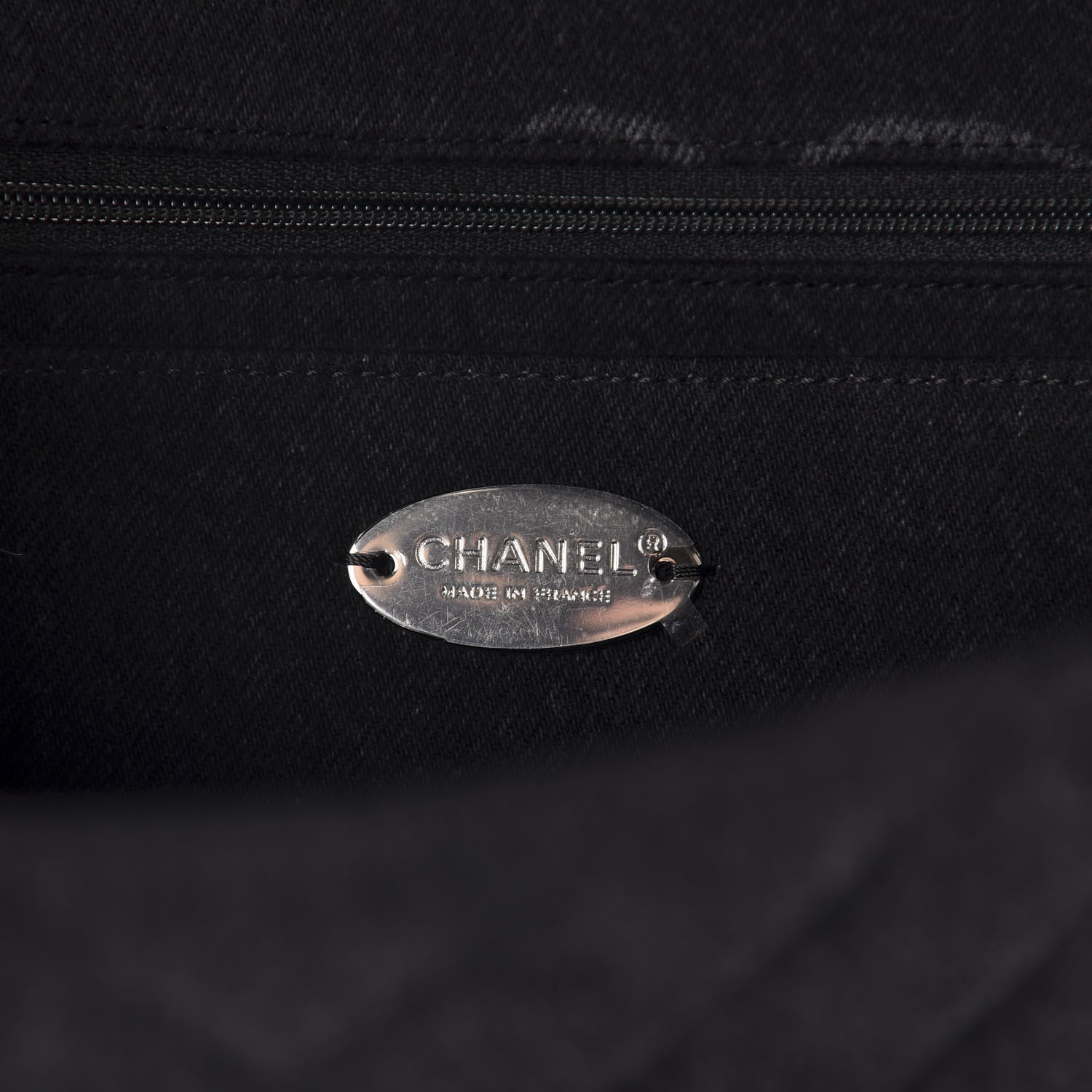 Chanel Denim Quilted CC Print Jumbo Single Flap Black 6 of 10