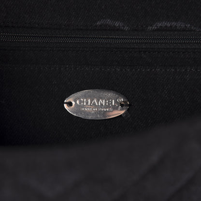 Chanel Denim Quilted CC Print Jumbo Single Flap Black 6 of 10