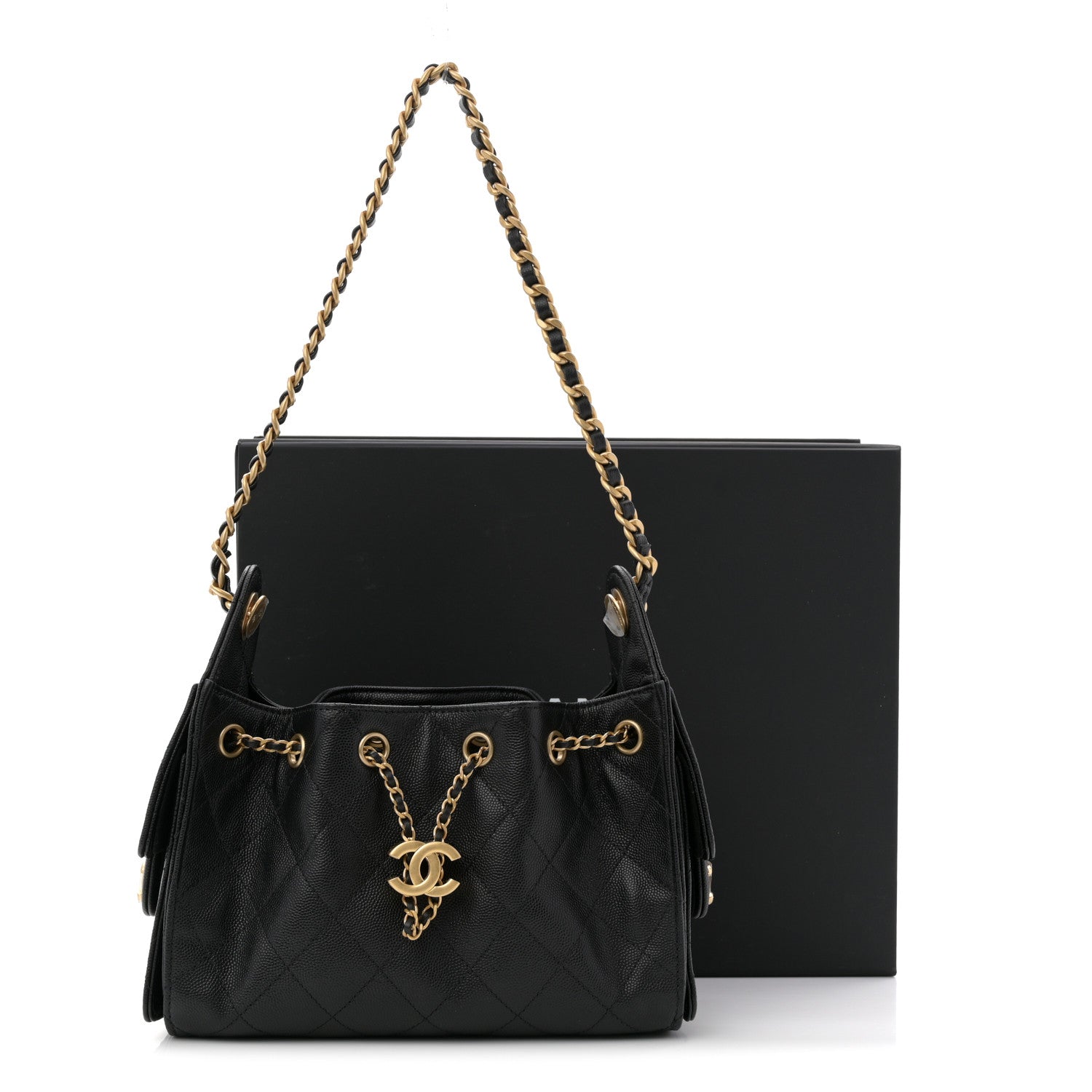 Chanel Caviar Quilted Mini Chanel 25 Handbag Black 11 of 11