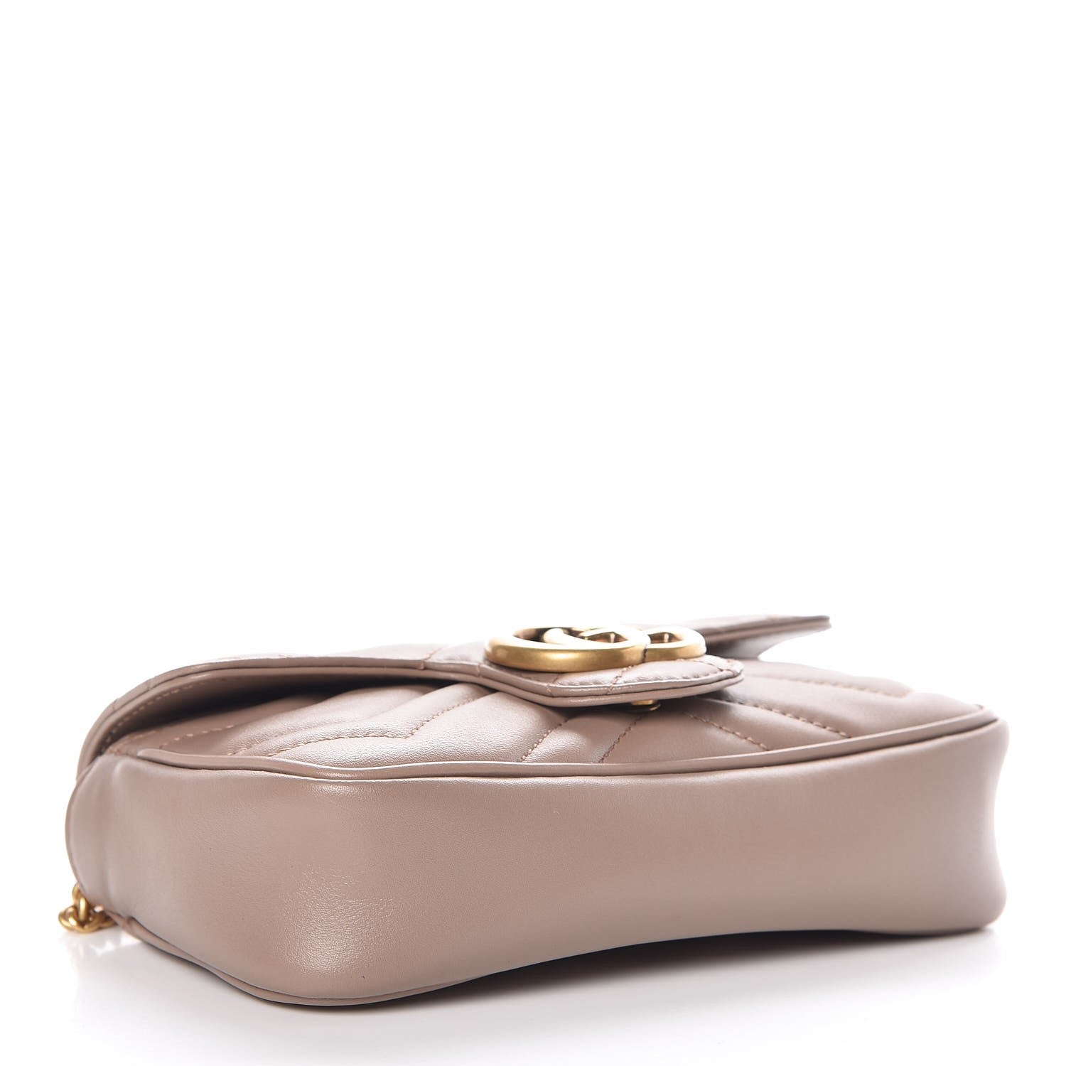 Gucci Calfskin Matelasse Super Mini GG Marmont Shoulder Bag Porcelain Rose 4 of 8