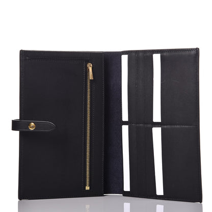 Celine Shiny Smooth Calfskin Large Multifunction V Shape Wallet Navy Black 5 of 9