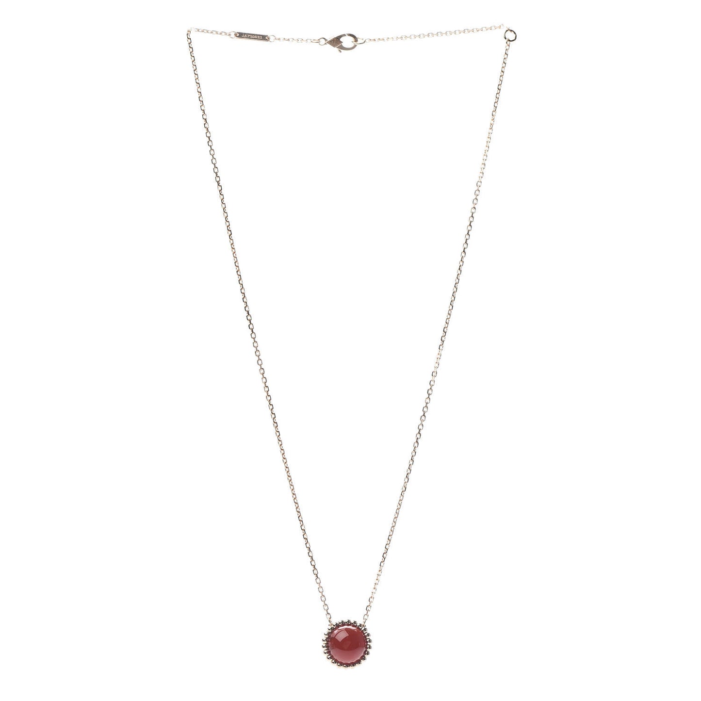 18K Rose Gold Carnelian Perlee Couleurs Pendant Necklace