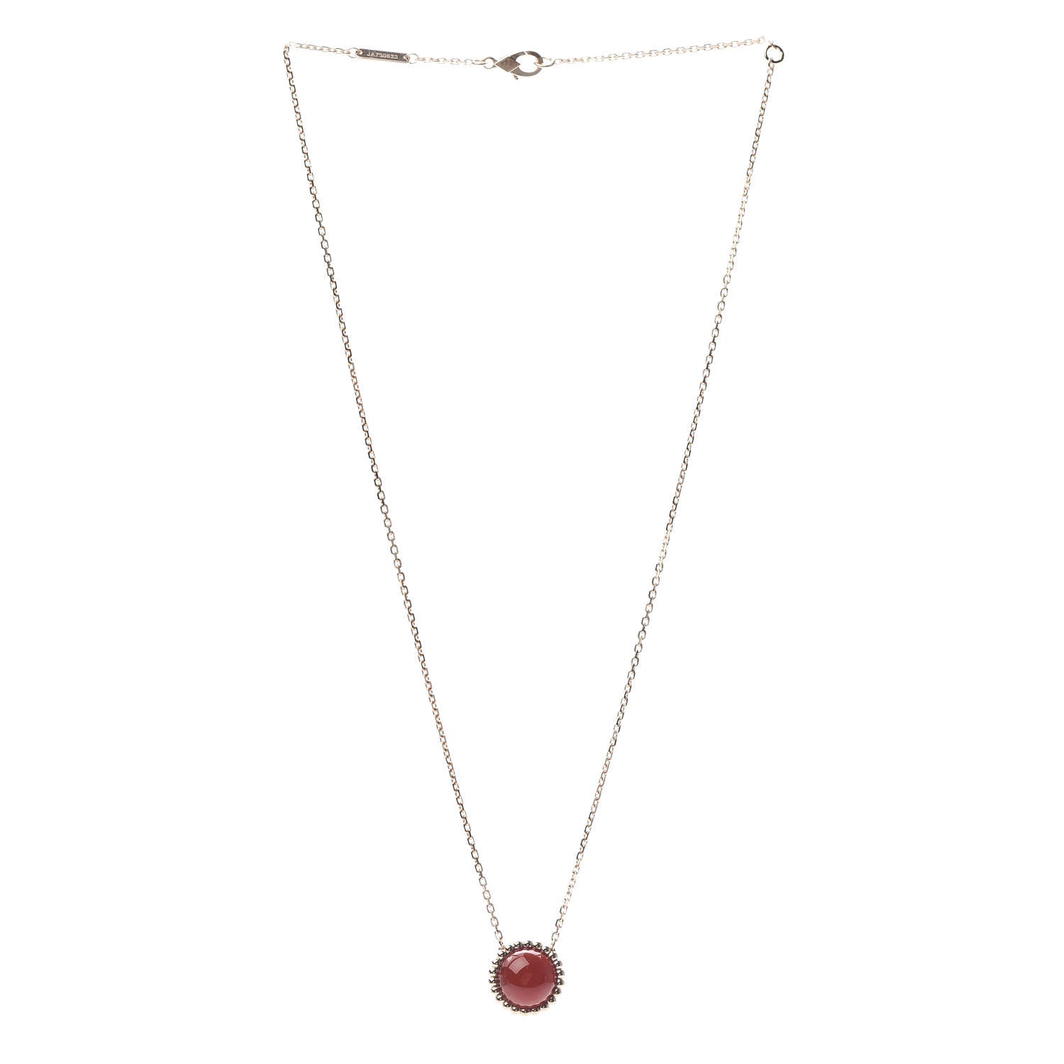 Van Cleef & Arpels 18K Rose Gold Carnelian Perlee Couleurs Pendant Necklace 3 of 5