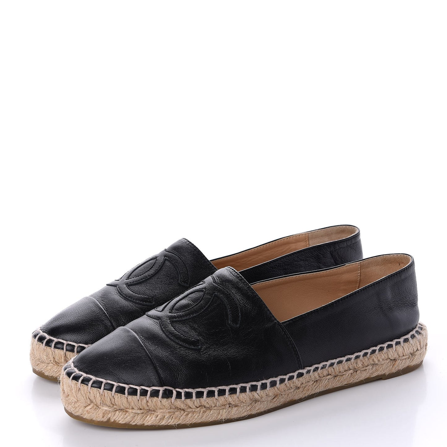 Lambskin CC Espadrilles 38 Black