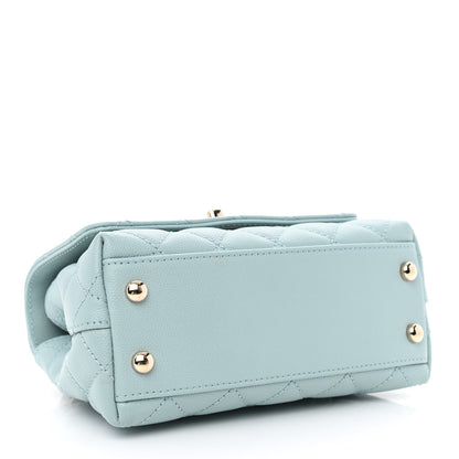 Chanel Caviar Quilted Extra Mini Coco Handle Flap Light Blue 3 of 10