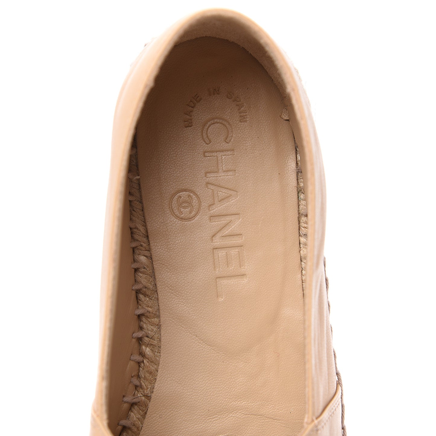 Lambskin CC Espadrilles 37 Beige Black