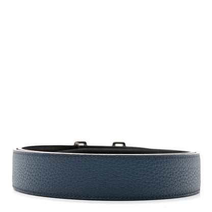 Hermes Chamonix Togo PVD Plated 32mm Tonight Belt 95 Black Bleu Nuit 4 of 10