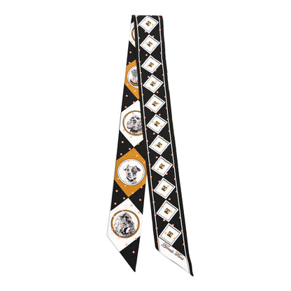 Hermes Silk Colliers et Chiens Twilly Black Gold White 2 of 4
