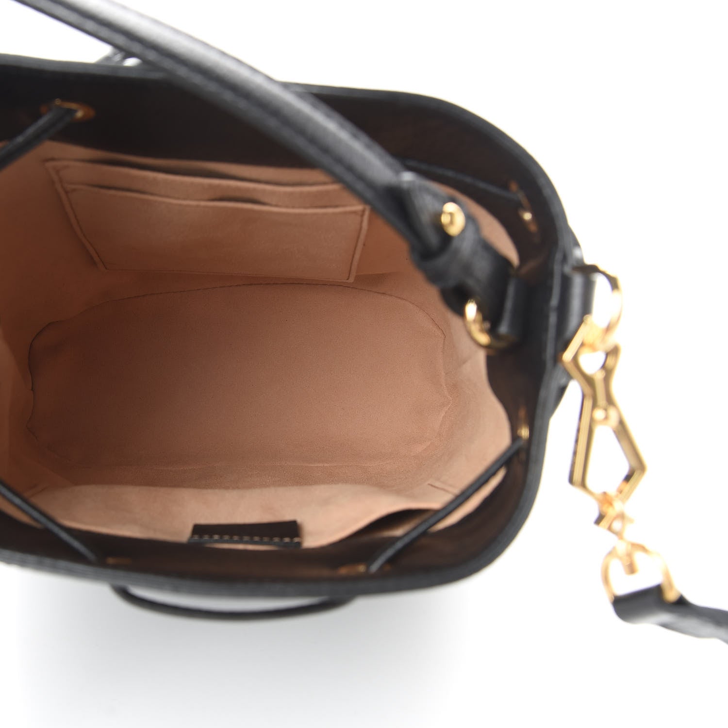 Gucci Glazed Textured Calfskin Web Small Ophidia Bucket Bag Black 5 of 11