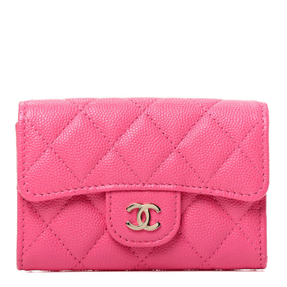 Chanel Caviar Quilted Flap Card Holder Wallet Pink 1 of 9