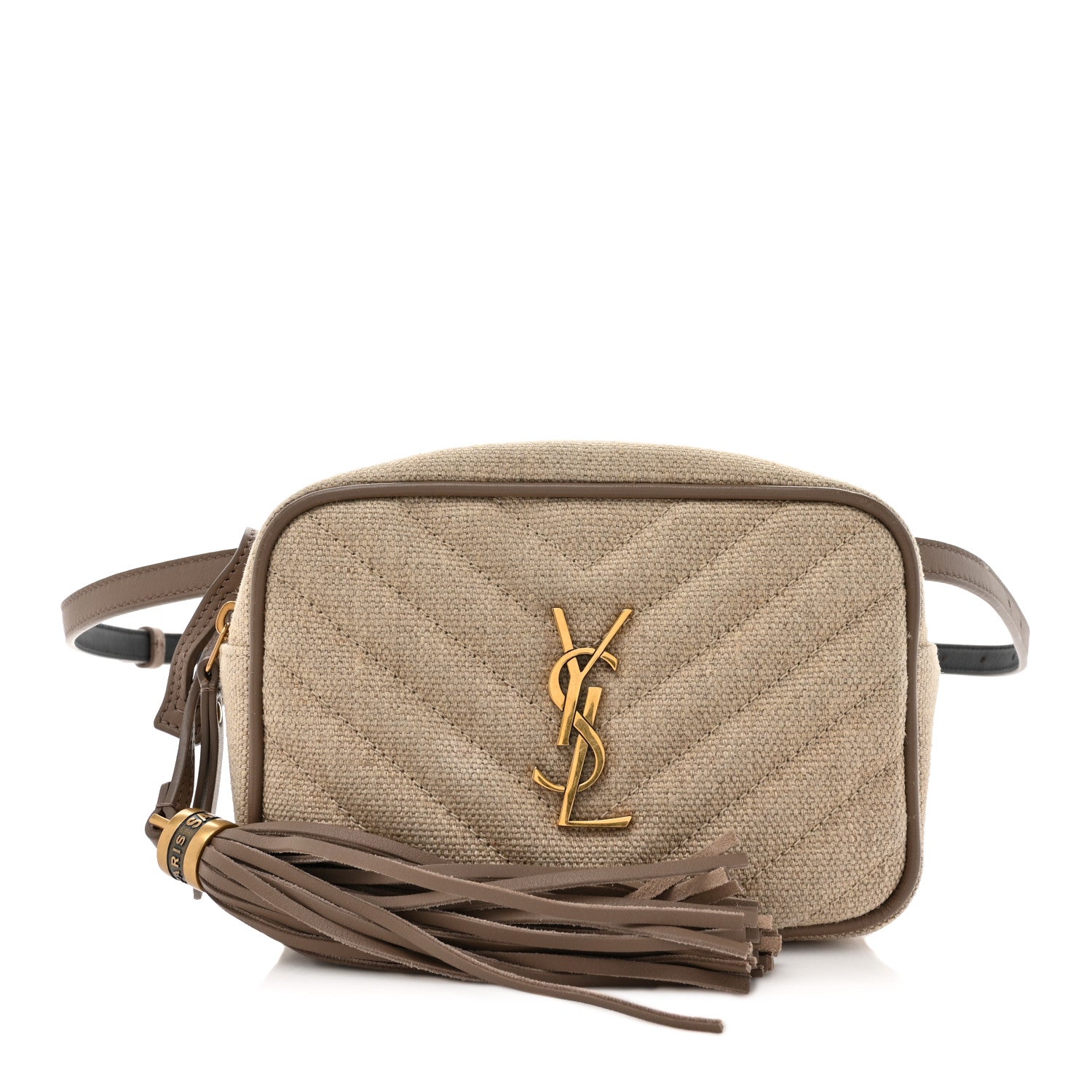 Saint Laurent Canvas Matelasse Monogram Lou Belt Bag Beige Taupe 1 of 13