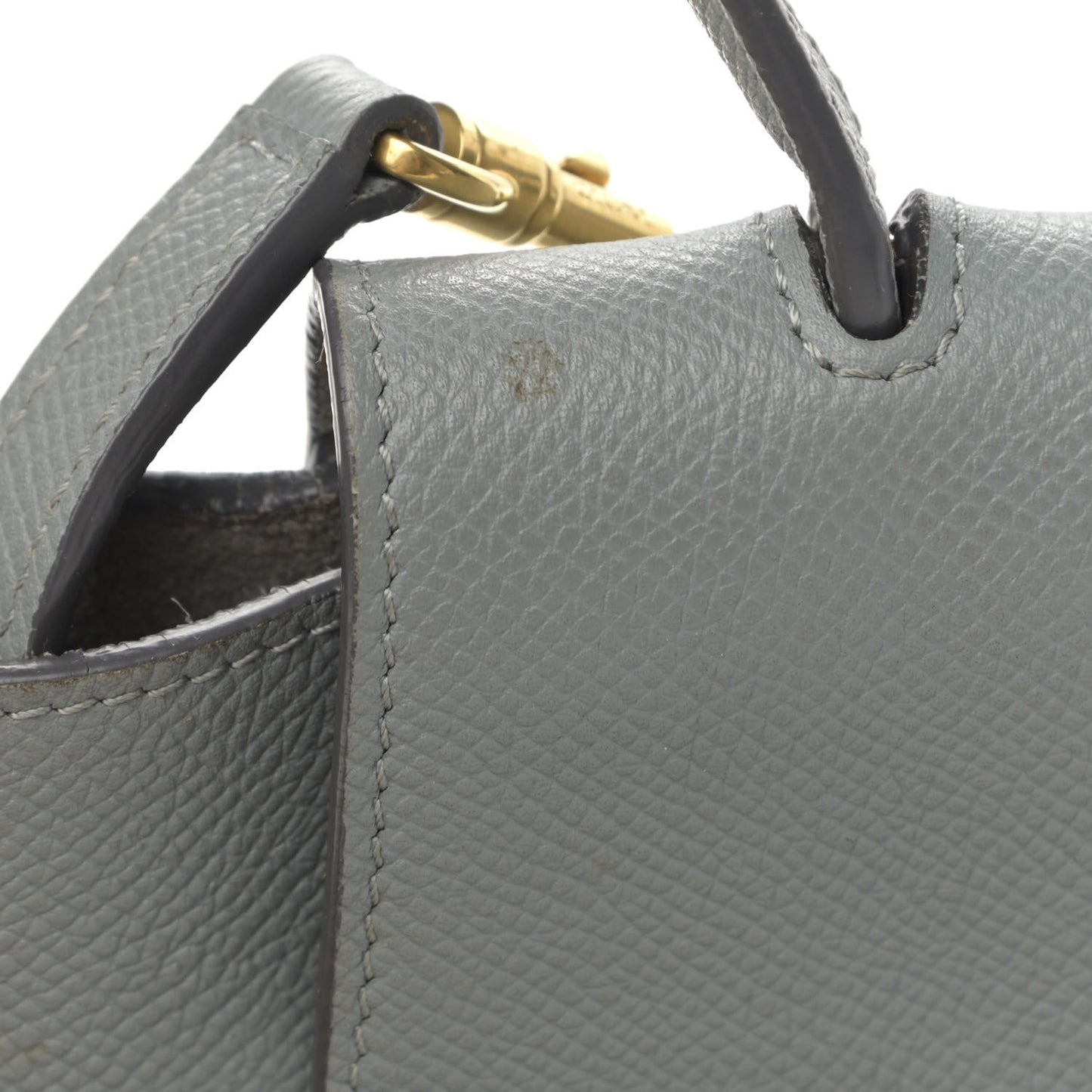 Grained Calfskin Nano Belt Bag Grey