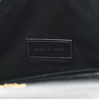 Saint Laurent Grain De Poudre Textured Mixed Matelasse Triquilt Monogram Clutch Black 8 of 11