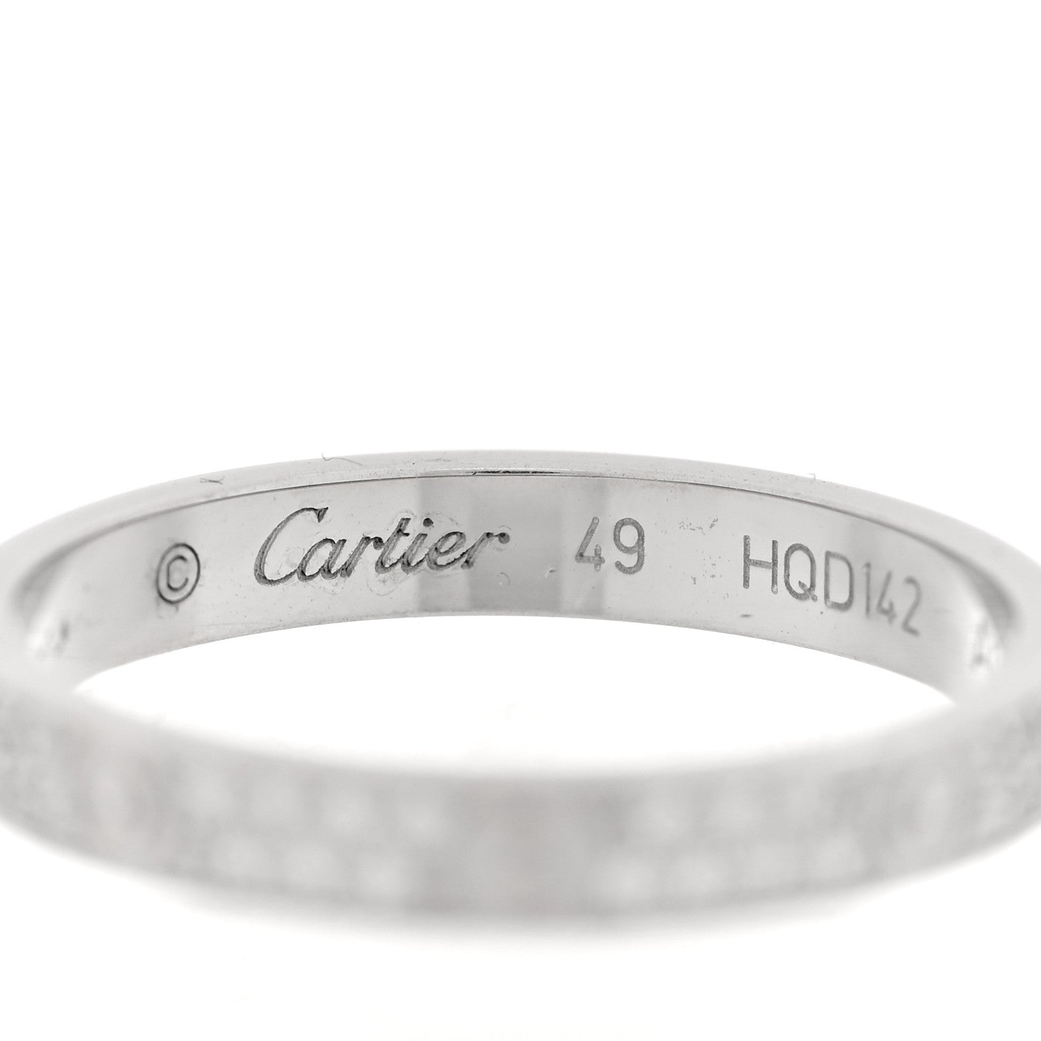 Cartier 18K White Gold Diamond 2.6mm LOVE Paved Band Ring 49 4.75 4 of 4