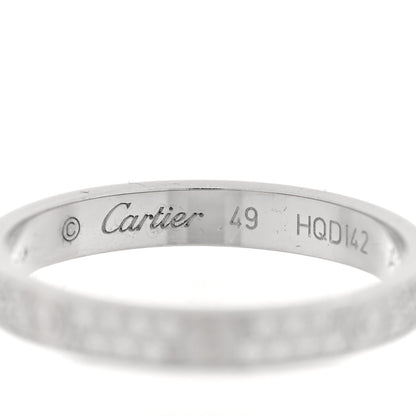 Cartier 18K White Gold Diamond 2.6mm LOVE Paved Band Ring 49 4.75 4 of 4