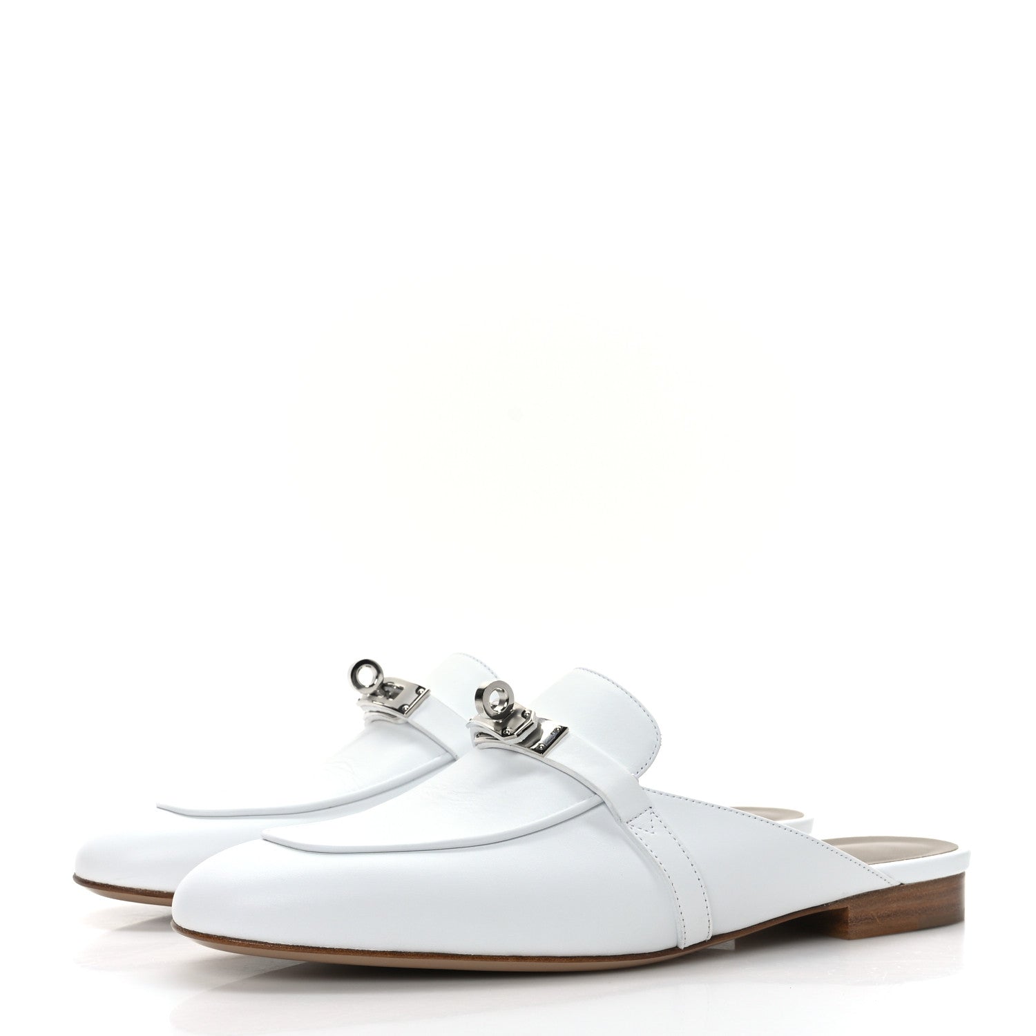 Hermes Calfskin Oz Mules 39 White 3 of 9