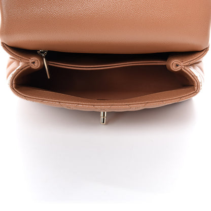 Chanel Caviar Quilted Lizard Embossed Mini Coco Handle Flap Brown 5 of 11