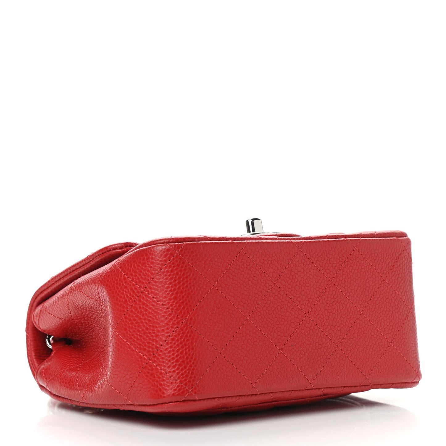Caviar Quilted Mini Square Flap Red