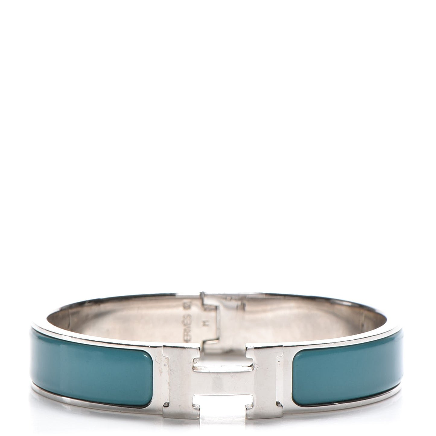 Enamel Narrow Clic Clac H Bracelet PM Petrole