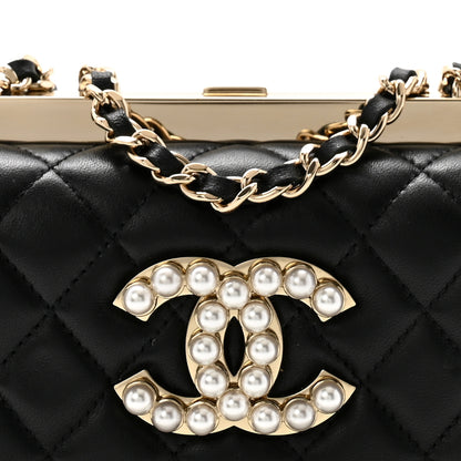 Chanel Lambskin Quilted Pearl CC Vanity Case Black 9 of 12