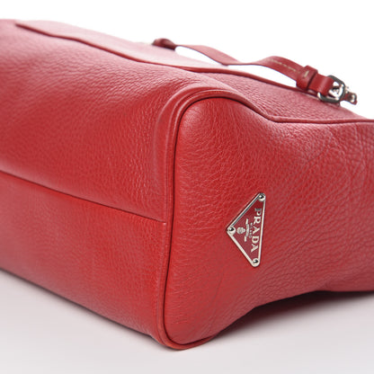 Prada Vitello Daino Shoulder Bag Rosso 6 of 13