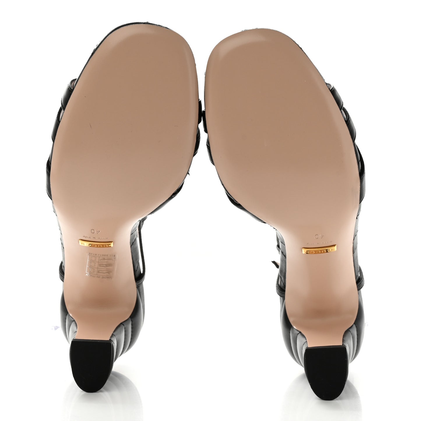 Nappa Matelasse T-Strap 40mm Sandals 40 Black