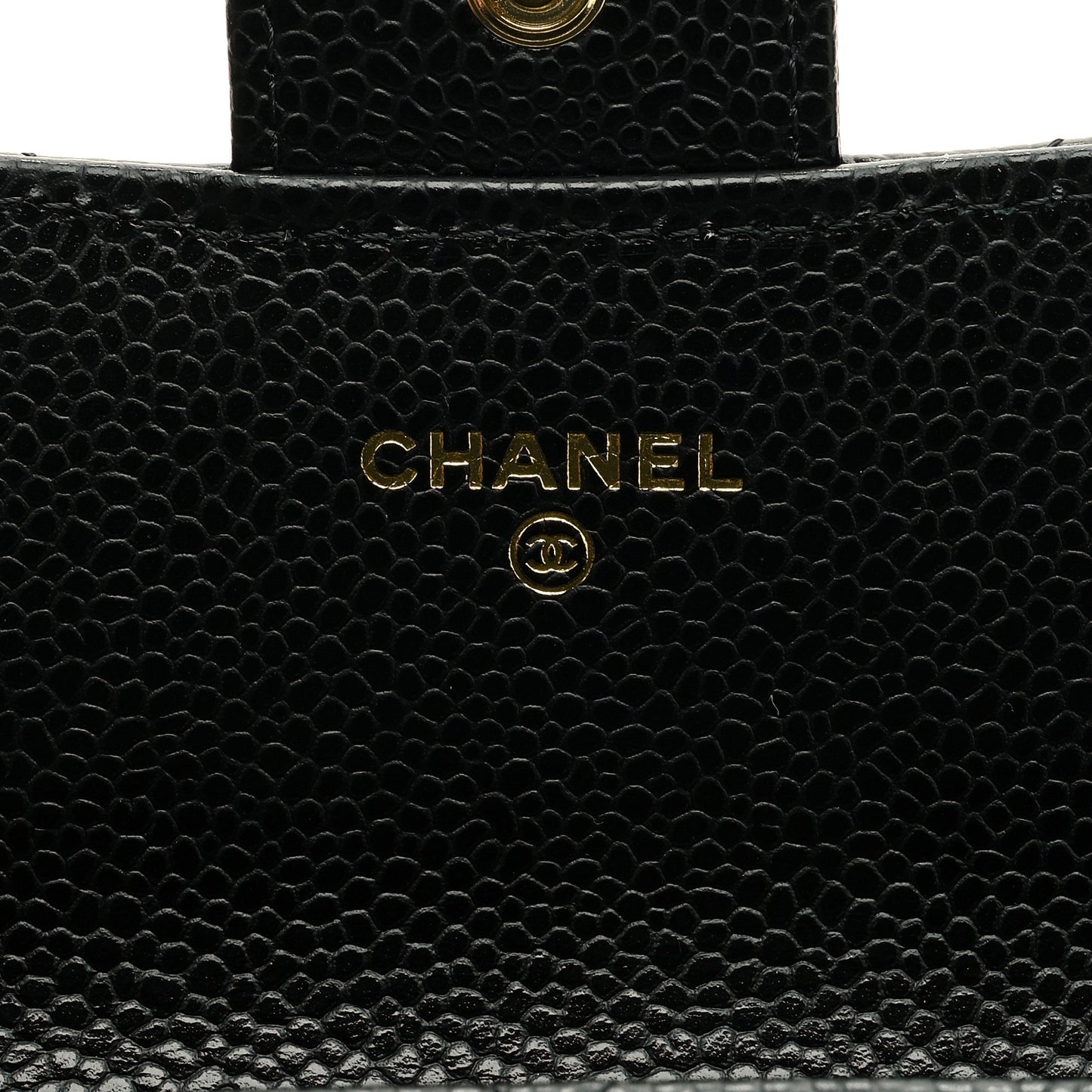 Caviar Quilted Large Gusset Flap Wallet Black