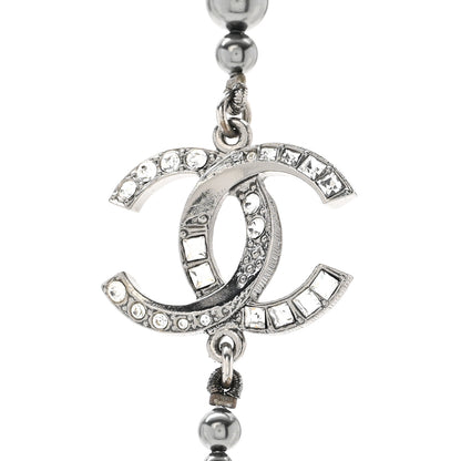 Chanel Ruthenium Graduated Pearl Crystal CC Long Necklace Dark Grey 4 of 6