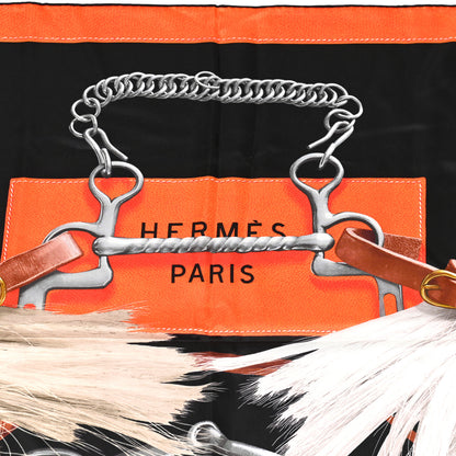 Hermes Silk Projets Carres Scarf 140 Black Orange Brun 2 of 6