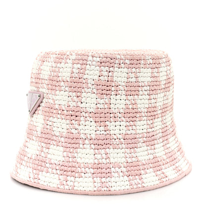 Prada Yarn Raffia Effect Crochet Triangle Bucket Hat S Alabastro 1 of 8