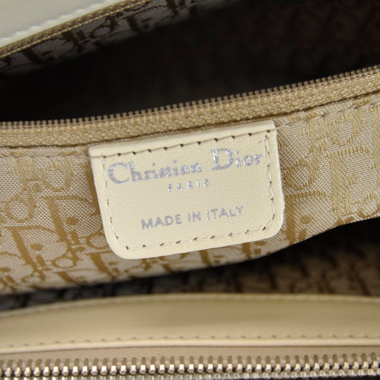 Calfskin Cannage Stitched Tote Beige