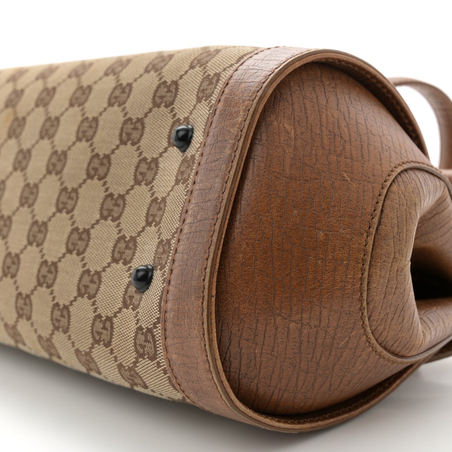Gucci Monogram Bamboo Bullet Satchel Brown 10 of 13
