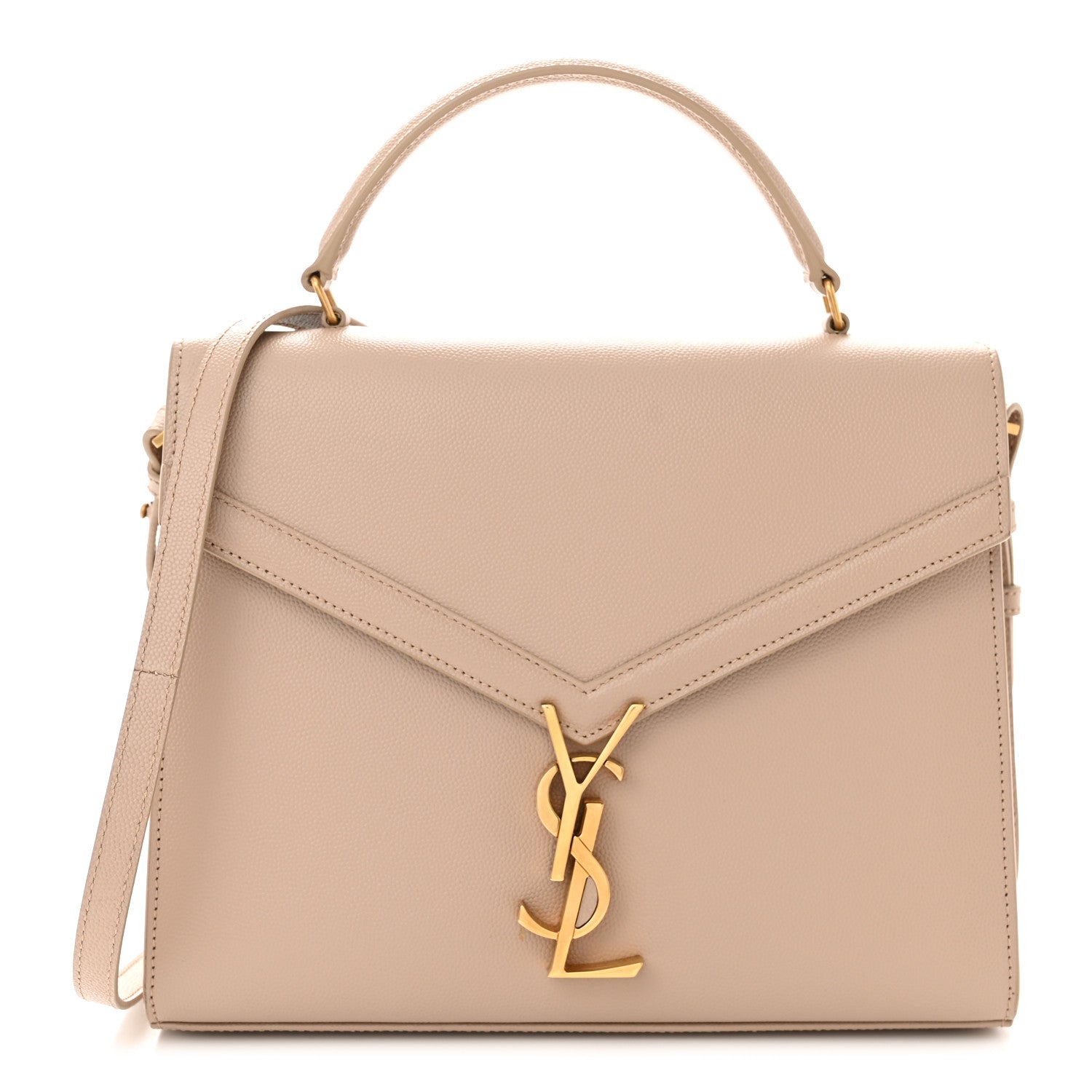 Saint Laurent SAINT LAURENT Grain de Poudre Medium Classic Monogram Cassandra Top Handle Beige 1 of 9