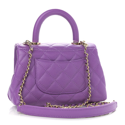 Chanel Caviar Quilted Extra Mini Coco Handle Flap Purple 3 of 11