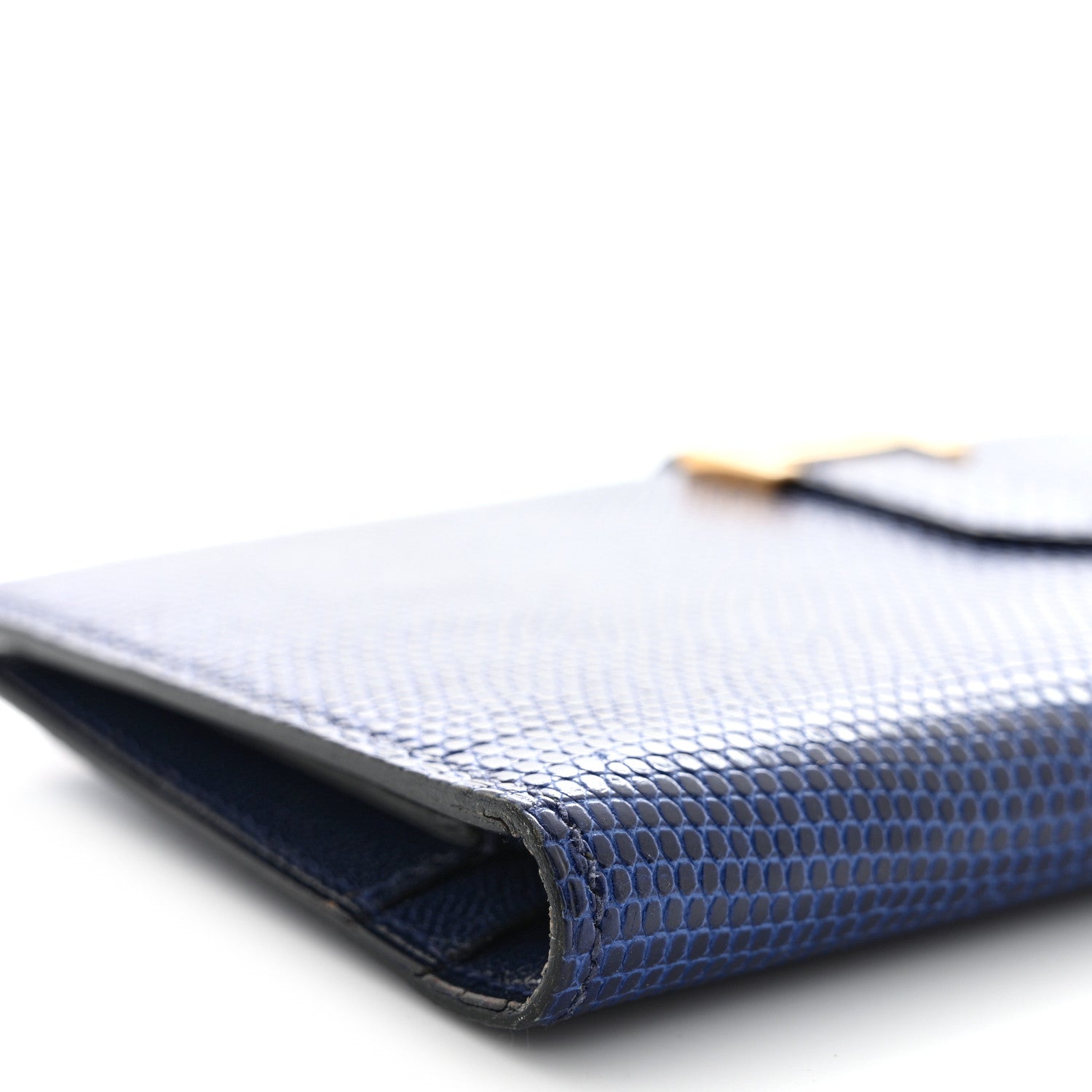 Hermes Lizard Bearn Gusset Wallet Bleu Saphir 11 of 17