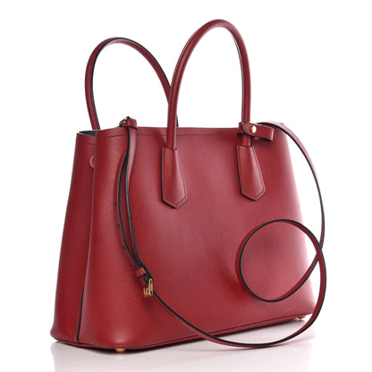 Prada Saffiano Cuir Medium Double Bag Fuoco Black 4 of 16