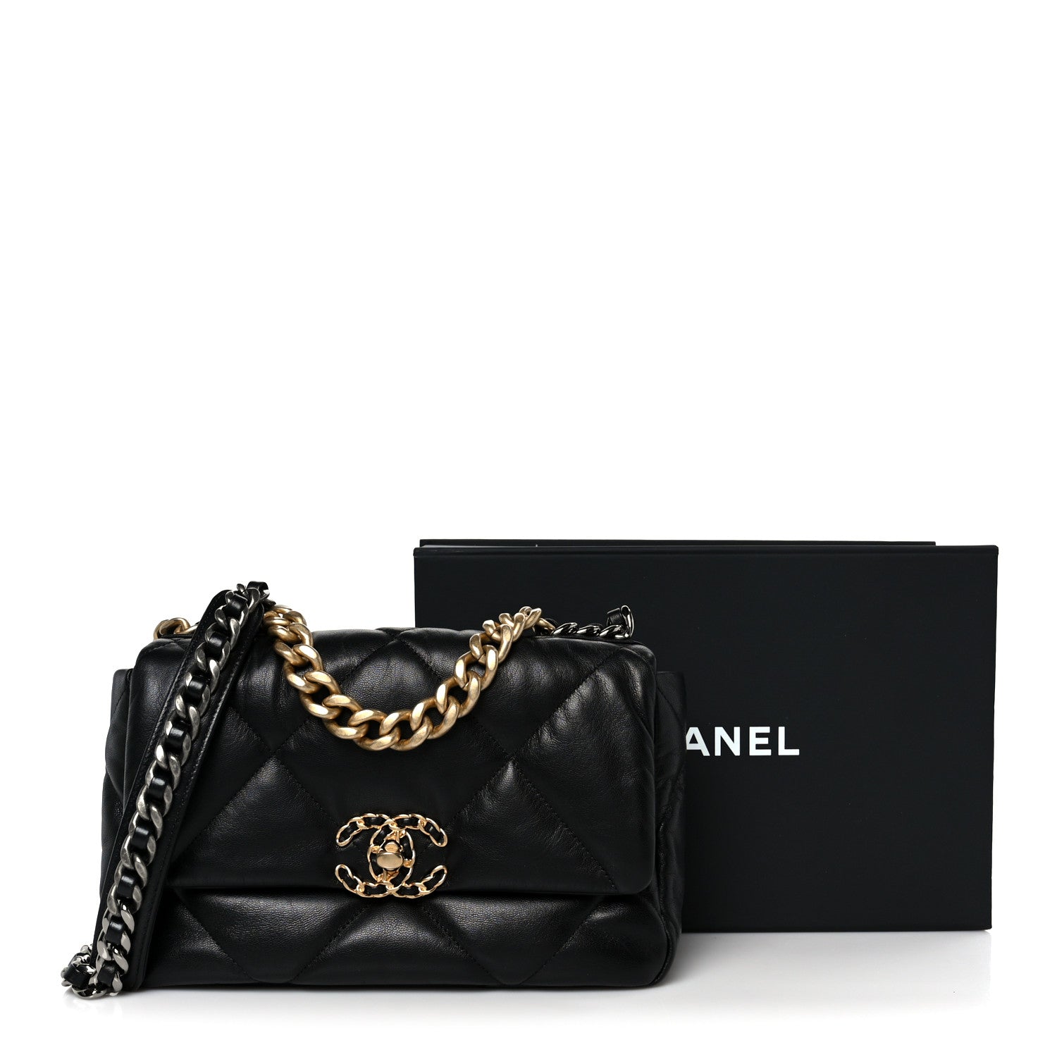 Chanel Lambskin Quilted Medium Chanel 19 Flap Black 11 of 11